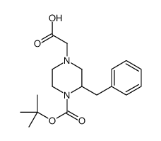 2-[3-benzyl-4-[(2-methylpropan-2-yl)oxycarbonyl]piperazin-1-yl]acetic acid Structure