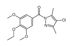 (4-chloro-3,5-dimethylpyrazol-1-yl)-(4-ethoxy-3,5-dimethoxyphenyl)methanone结构式
