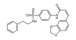 (2E)-3-(1,3-Benzodioxol-5-yl)-N-{4-[(2-phenylethyl)sulfamoyl]phen yl}acrylamide Structure