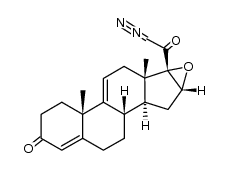 21-diazo-16α,17-epoxy-pregna-4,9(11)-diene-3,20-dione结构式