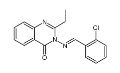 3-(2-chlorobenzalamino)-2-ethyl-4(3H)-quinazolinone结构式