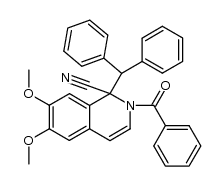 6,7-Dimethoxy-2-benzoyl-1-diphenylmethyl-1-cyano-1,2-dihydroisochinolin Structure