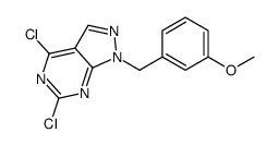 4,6-Dichloro-1-(3-methoxybenzyl)-1H-pyrazolo[3,4-d]pyrimidine结构式