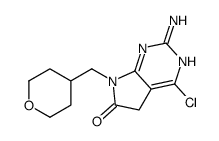 2-amino-4-chloro-7-(oxan-4-ylmethyl)-5H-pyrrolo[2,3-d]pyrimidin-6-one结构式