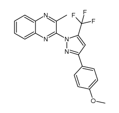 1-(3-methylquinoxalin-2-yl)-3-(p-methoxyphenyl)-5-trifluoromethylpyrazole结构式