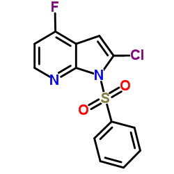 1-(Phenylsulphonyl)-2-chloro-4-fluoro-7-azaindole结构式