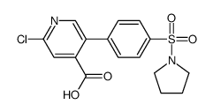 2-chloro-5-(4-pyrrolidin-1-ylsulfonylphenyl)pyridine-4-carboxylic acid Structure