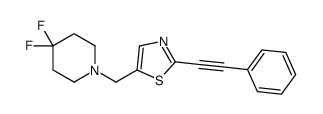 5-[(4,4-difluoropiperidin-1-yl)methyl]-2-(2-phenylethynyl)-1,3-thiazole结构式