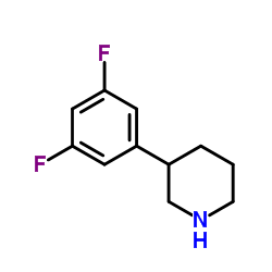 3-(3,5-Difluorophenyl)piperidine结构式