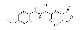 (3R,4S)-4-hydroxy-2-oxotetrahydrofuran-3-yl 2-(2-(4-methoxyphenyl)hydrazinyl)-2-oxoethanoate Structure