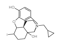 6-iodo-3,14-dihydroxy-17-(cyclopropylmethyl)-4,5-epoxymorphinan结构式