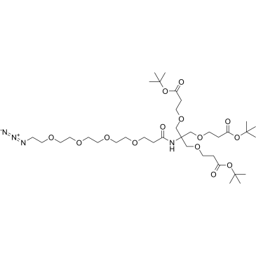 Azido-PEG4-Amido-tri-(t-butoxycarbonylethoxymethyl)-methane结构式