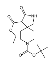 8-叔-丁基 4-乙基 3-氧亚基-2,8-二氮杂螺[4.5]癸烷-4,8-二甲酸基酯结构式