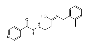N-[(2-methylphenyl)methyl]-3-[2-(pyridine-4-carbonyl)hydrazinyl]propanamide结构式