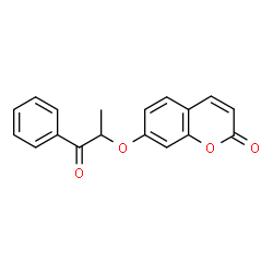 7-(1-oxo-1-phenylpropan-2-yl)oxychromen-2-one structure