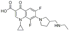 3-Quinolinecarboxylic acid, 1-cyclopropyl-7-[3-[(ethylaMino)Methyl]-1-pyrrolidinyl]-6,8-difluoro-1,4-dihydro-4-oxo- structure