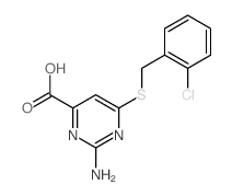 4-Pyrimidinecarboxylicacid, 2-amino-6-[[(2-chlorophenyl)methyl]thio]-结构式