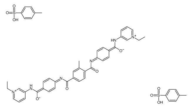 1-N,4-N-bis[4-[(1-ethylpyridin-1-ium-3-yl)carbamoyl]phenyl]-2-methylbenzene-1,4-dicarboxamide,4-methylbenzenesulfonate Structure