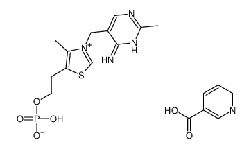 2-[3-[(4-amino-2-methylpyrimidin-5-yl)methyl]-4-methyl-1,3-thiazol-3-ium-5-yl]ethyl dihydrogen phosphate,pyridine-3-carboxylate Structure