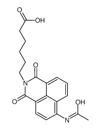 6-(4-乙酰氨基-1,8-萘醛酰氨基)己酸结构式