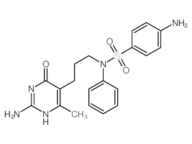 4-amino-N-[3-(2-amino-4-methyl-6-oxo-3H-pyrimidin-5-yl)propyl]-N-phenyl-benzenesulfonamide结构式