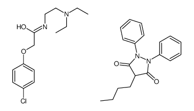 2-(4-chlorophenoxy)-N-[2-(diethylamino)ethyl]acetamide, compound with 4-butyl-1,2-diphenyltetrahydropyrazol-3,5-dione (1:1)结构式