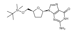 2-amino-9-((2R,5S)-5-(((tert-butyldimethylsilyl)oxy)methyl)tetrahydrofuran-2-yl)-1H-purin-6(9H)-one结构式