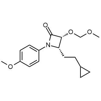 (3R,4S)-4-(2-环丙基乙基)-3-(甲氧基甲氧基)-1-(4-甲氧基苯基)氮杂环丁烷-2-酮结构式