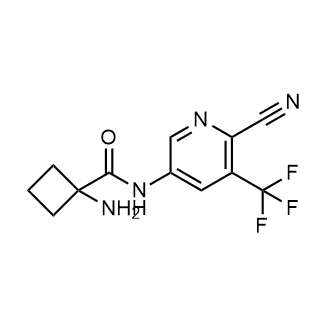 1-Amino-N-(6-cyano-5-(trifluoromethyl)pyridin-3-yl)cyclobutane-1-carboxamide structure