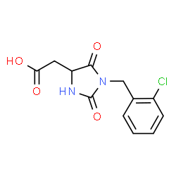 2-{1-[(2-Chlorophenyl)methyl]-2,5-dioxoimidazolidin-4-yl}acetic acid Structure