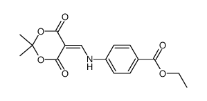 4-[(2,2-Dimethyl-4,6-dioxo-[1,3]dioxan-5-ylideneMethyl)-amino]-benzoic acid ethyl ester结构式