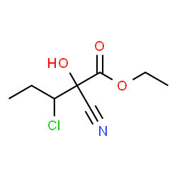 Pentanoic acid, 3-chloro-2-cyano-2-hydroxy-, ethyl ester (9CI) Structure