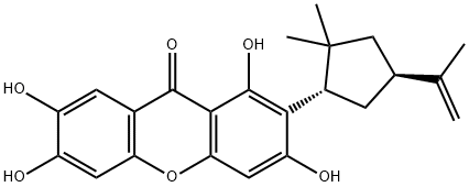 9H-Xanthen-9-one, 2-[(1S,4S)-2,2-dimethyl-4-(1-methylethenyl)cyclopentyl]-1,3,6,7-tetrahydroxy-结构式