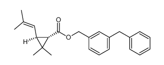 (1S,3S)-2,2-Dimethyl-3-(2-methyl-propenyl)-cyclopropanecarboxylic acid 3-benzyl-benzyl ester Structure