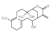 14-Oxabicyclo[11.3.1]heptadeca-4,8-dien-15-one,2,12-dihydroxy-4,8,12-trimethyl-16-methylene-, (1S,2S,4E,8E,12R,13S)- Structure