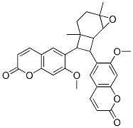 6,6'-[(3,6-Dimethyl-7-oxabicyclo[4.1.0]hept-3,2-ylene)ethylene]bis(7-methoxycoumarin) structure
