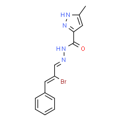 N-((1E,2Z)-2-bromo-3-phenylallylidene)-3-methyl-1H-pyrazole-5-carbohydrazide结构式