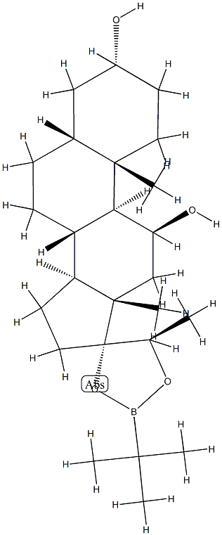 (20R)-17,20-[(tert-Butylboranediyl)bis(oxy)]-5β-pregna-3α,11β-diol structure