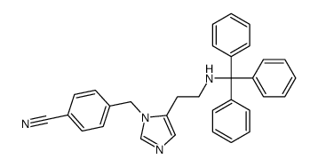 4-((5-(2-(tritylamino)ethyl)-1H-imidazol-1-yl)methyl)benzonitrile structure