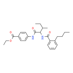 Benzoic acid, 4-[[2-[(4-butylbenzoyl)amino]-3-methyl-1-oxopentyl]amino]-, ethyl ester (9CI)结构式