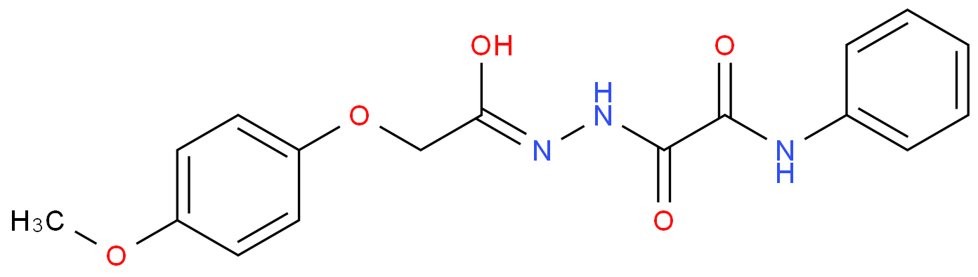 2-[[2-(4-methoxyphenoxy)-1-oxoethyl]hydrazo]-2-oxo-N-phenylacetamide结构式