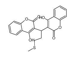 4,4'-dihydroxy-3,3'-(3-methylsulfanyl-propane-1,1-diyl)-bis-chromen-2-one结构式