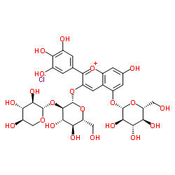 氯化飞燕草素-3-O-桑布双糖苷-5-O-葡萄糖苷图片