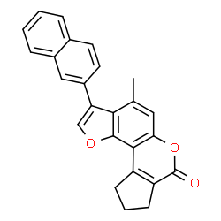 4-methyl-3-(naphthalen-2-yl)-9,10-dihydrocyclopenta[c]furo[2,3-f]chromen-7(8H)-one Structure