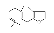 (6E)-2,6-Dimethyl-8-(3-methyl-2-furyl)-2,6-octadiene结构式