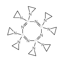 1,3,5,7,2,4,6,8-Tetrazatetraphosphocine, 2,2,4,4,6,6,8,8-octakis(1-aziridinyl)-2,2,4,4,6,6,8,8-octahydro- structure