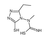 (9CI)-N-(3-乙基-1,5-二氢-5-硫氧代-4H-1,2,4-噻唑-4-基)-N-甲基硫脲结构式