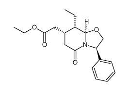 ethyl 2-((3R,7R,8S,8aR)-8-ethyl-5-oxo-3-phenylhexahydro-5H-oxazolo[3,2-a]pyridin-7-yl)acetate Structure