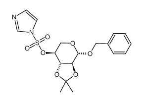 benzyl 4-O-(imidazol-1-ylsulfonyl)-2,3-O-isopropylidene-β-L-xylopyranoside结构式