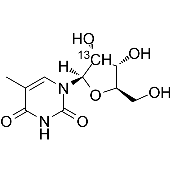 5-Methyluridine-2′-13C结构式